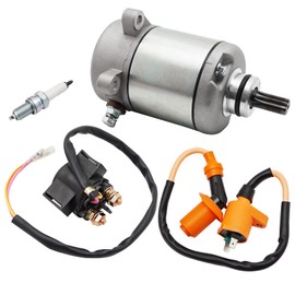 Fit for Honda TRX250EX TRX250X Recon 250 Starter Motor & Relay Ignition Coil Spark Plug, OEM# 31200-HM8-A41 31200-HM8-003 35850-HM8-A41