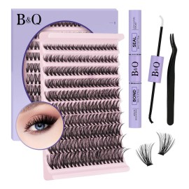 Extensiones De Pestañas Kit Con Adhesivo Bq Lash Diy B&q Para Principiantes 40d 8-18mm Pestañas Individuales Curvatura D Con Pegamento Extensiones pestañas bq Akit