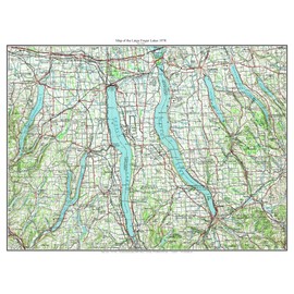 Large Finger Lakes - 1978 Old Topographical Map USGS 30x60 Custom Reprint New York Huge Maps