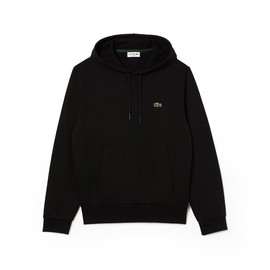 Lacoste Men's Long Sleeve Solid Pop Over Fleece Hoodie Noir