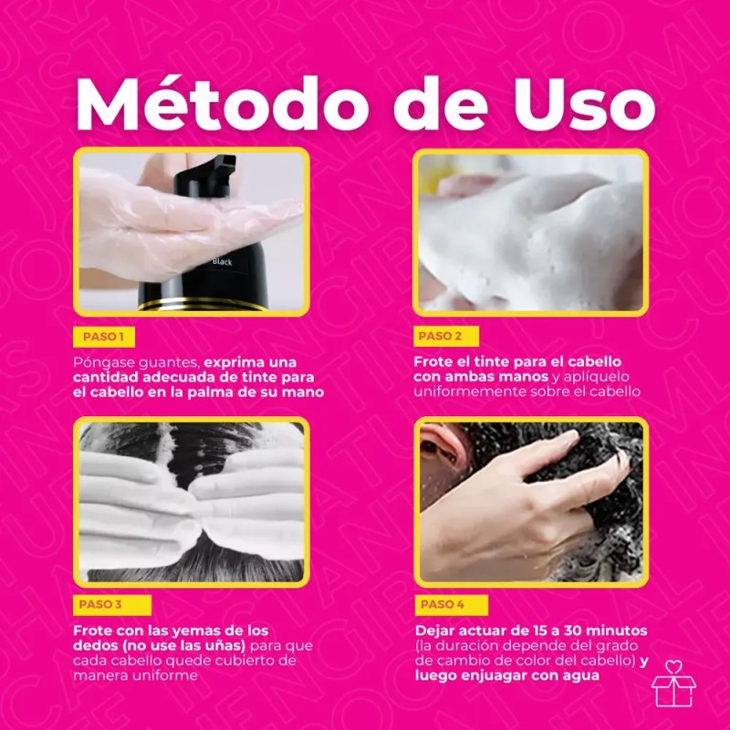 Shampoo Tinte Instantáneo Cubre Canas Natural Jengibre 500ml