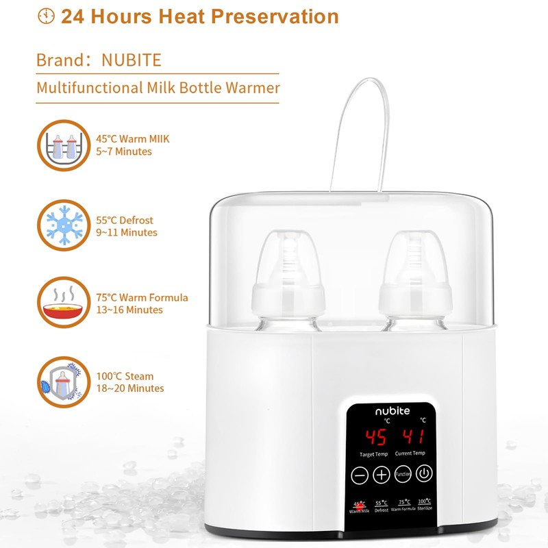 nubite Double Baby Bottle Warmer 24H Constant Mode for All