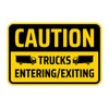 Classic Framed Plus Caution: Trucks Entering/Exiting Door or Wall Sign