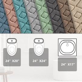 Yimobra Bathroom Rugs Mat, Extra Soft Fluffy and Absorbent Microfiber Bath Rugs, Non Slip Plush Shaggy Shower Rug, Machine Washable Mats for Bathroom Floor, Bathtub and Laundry, 24"x17", White