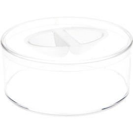 Pioneer Plastics 016C Clear Small Round Plastic Container with Pinch Style Lid, 3.3125" W x 1.3125" H