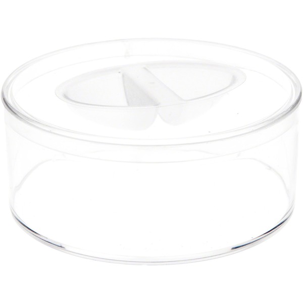 Pioneer Plastics 016C Clear Small Round Plastic Container with Pinch