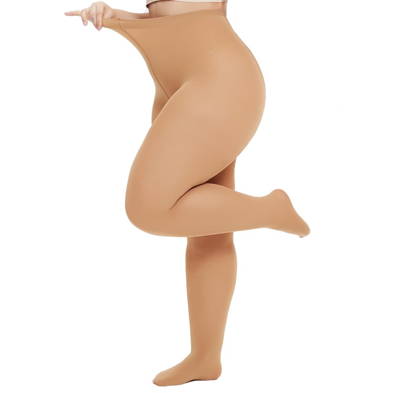 HeyUU Plus Size Tights for Women Semi Opaque Queen Size