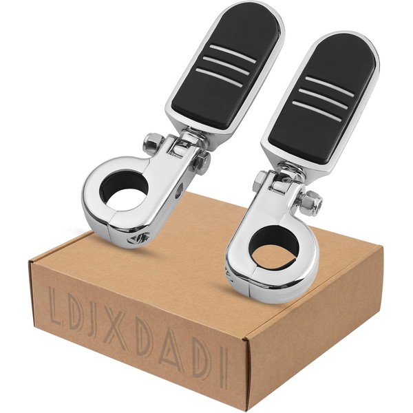 LDJXDADI 1.25" Highway Footpegs, Adjustable Footrest Mounting P-Clamps Compatible with