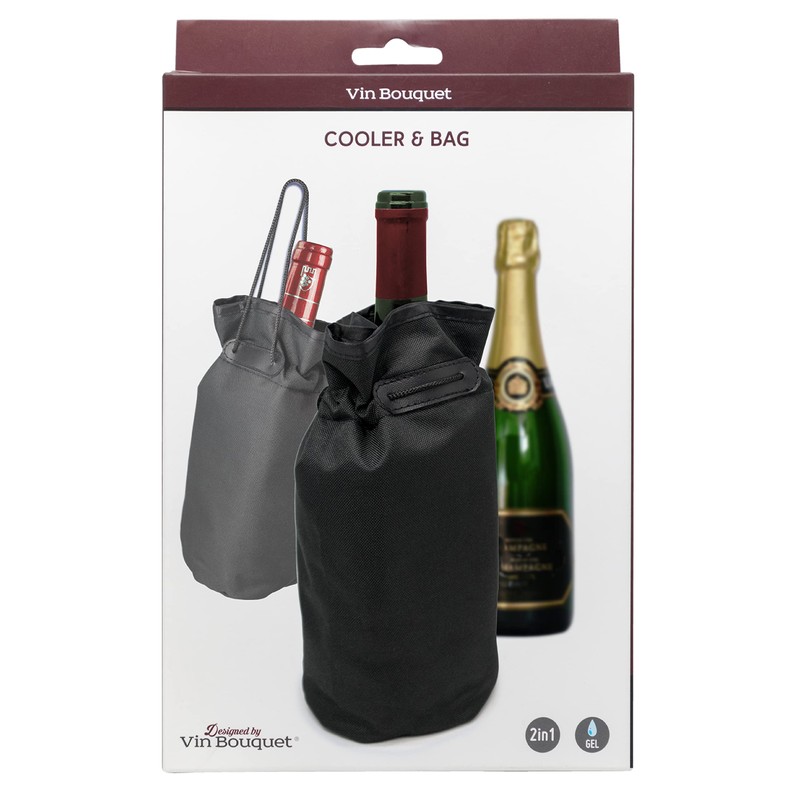 Vin Bouquet Beverage Insulator, Black chill pack with gel. Includes