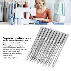 Fyearfly Sewing Machine Needles Steel Needles Sewing Machine Needles Set of 10 Universal Heavy Duty Assorted Needles for GK27 Series GK27 x 300 Needle for Sewing Machine and Embroidery 180mm Length