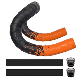 MOCNT Bicycle Handlebar Tape PU Road Bike Handlebar Grip Tape Cycling Bike Handlebar Wrap Straps Comfortable Non Slip Shock Absorbent Racing Handlebar Tape Gradient Orange