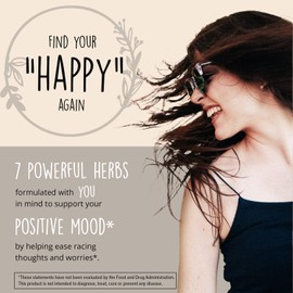 Happy Healthy Hippie Joy-Filled Mood Support Supplement with St. Johns Wort 180 Ct | Rhodiola Rosea, Eleuthero, Ashwagandha | Stress Relief C Helps Calm The Mind & Body | 100% Plant-Based Happy Pills | Herbal Adaptogens