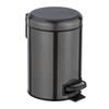 WENKO 3 Litre Anti-Fingerprint Bin, Stainless steel, Black, 17 x