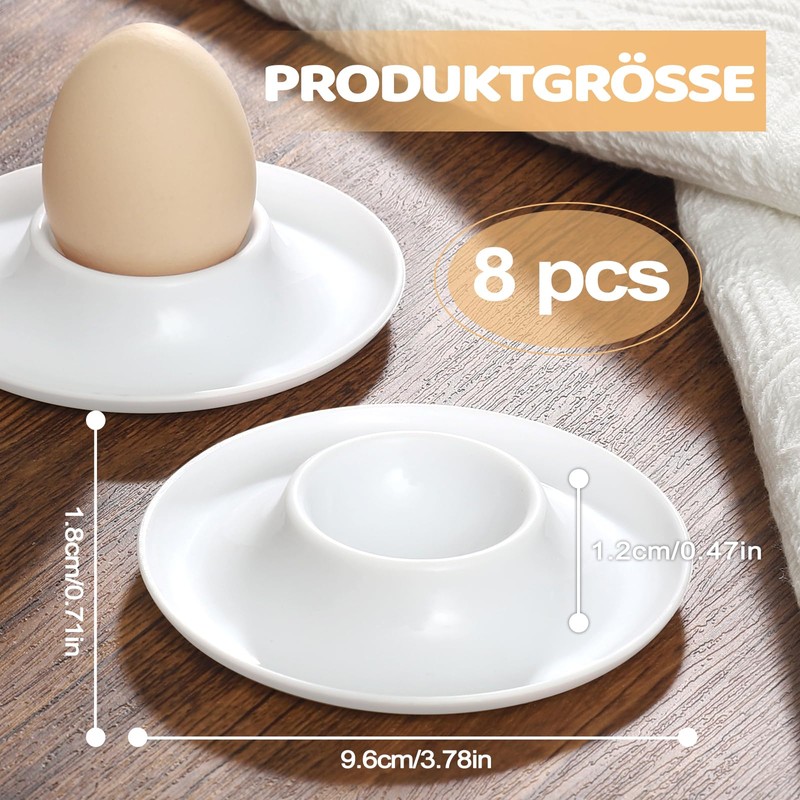 Gucass 8 Stück Eierbecher Stapelbar, Runde Eierbecher Plastik Set mit
