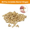 uxcell 50Pcs Invisible Barrel Hinges, 4x15mm Brass Concealed Hinge, Hidden