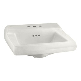 American Standard 0124.024.020 Comrade Wall Sink with Wall Hanger, White, 1.25 Inch