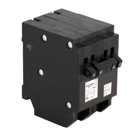 Schneider Electric - Homeline Quad Tandem Circuit Breaker, 2 x 1 Pole at 15A, 1 x 2 Pole at 30A, 120/240VAC, 10kA AIR, Plug-in, UL, HACR Rated Breaker Application, Screw Clamp Electrical Connection