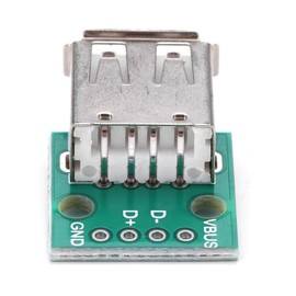 Female USB Breakout Board USB to DIP 2.54 mm Pitch Adapter Connection Type A 4 Pins USB Breakout Board Pack of 10
