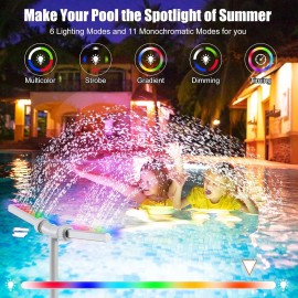 Unbranded Swimming Pool Waterfall Fountain Sprinkler Fun Dual Sprayer Timer with Remote