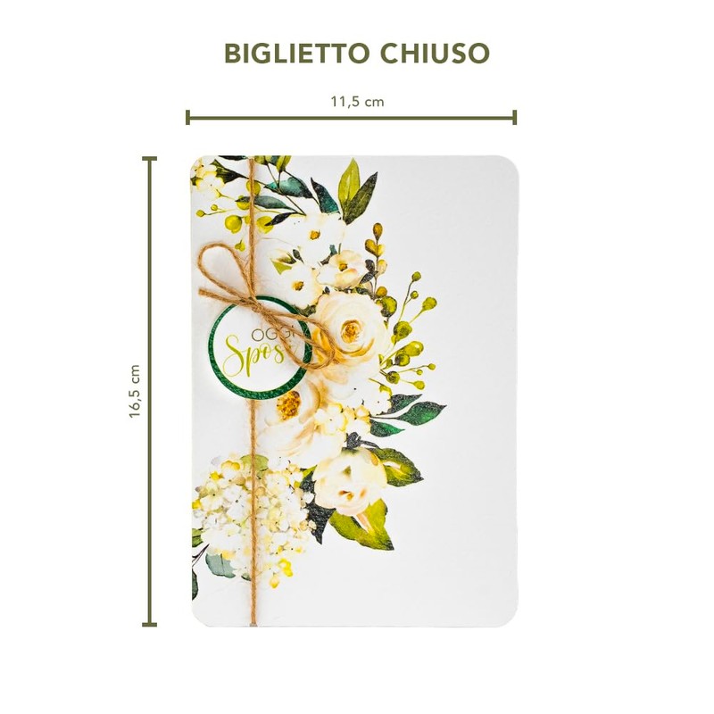LINA OFFICINE GRAFICHE CREATIVE Biglietto Auguri Matrimonio, Stile Elegante, con