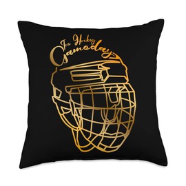Athletic Hockey Ice Rink Team Sports Ice Gameday Sports Player Helmet Hockey Throw Pillow, 18x18, Multicolor