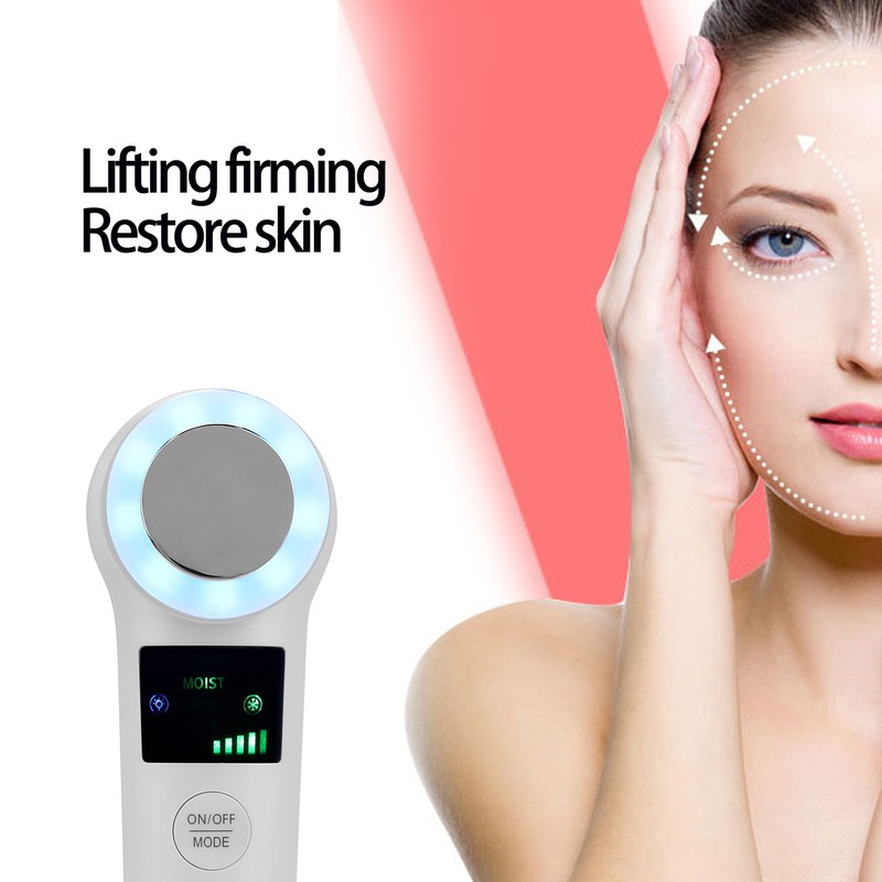 Hot Cold Face Massager Handheld Facial Vibration Massager Red Blue