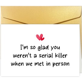 Spercy Funny Valentines Day Card for Boyfriend Girlfriend, Romantic Met Online Card, Anniversary Card for Him Her, Humorous Love Card for Partner