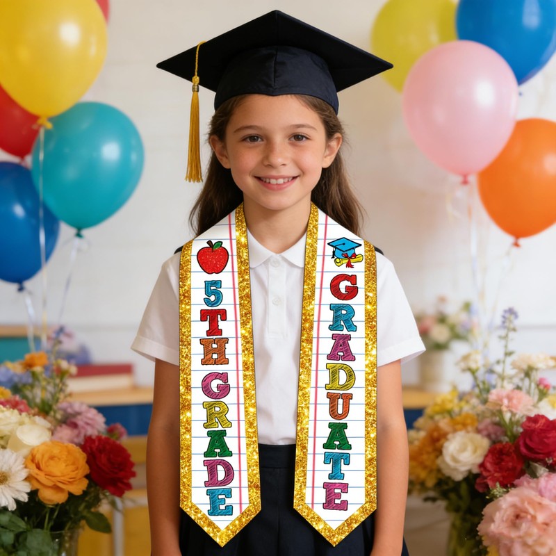 5TH Grade Graduation Decorations, 5TH Grade Graduation Stole, Fifth Grade