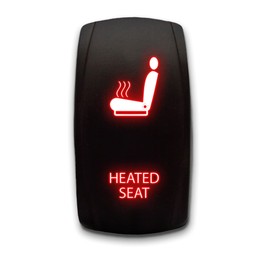 Heated SEAT - Red - Laser Etched Toggle Switch 20A 12V - Vertical Rocker Switch 5-Pin DPST