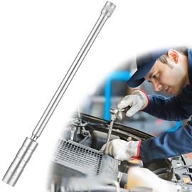 5/8"(16mm) Extended Magnetic Spark Plug Socket, 3/8 Inch Drive 12 Point Thin Wall Spark Plug Wrench Socket for Quick Removal & Installation, Professional Spark Plug Removal Tool for Most Vehicles