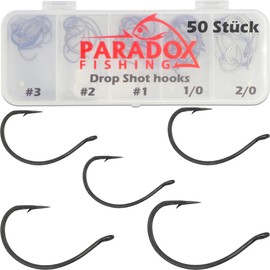 Paradox Fishing Dropshot Haken 50 Stück I je 10x Set #3-2/0 I Dropshot Blei Montage