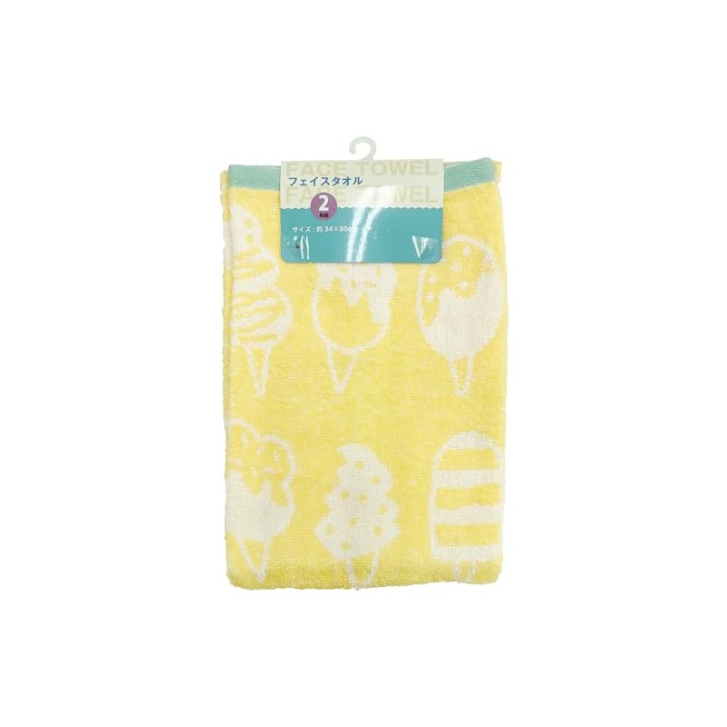 Hayashi FO474603 Face Towels, Set of 2, Approx. 13.4 x