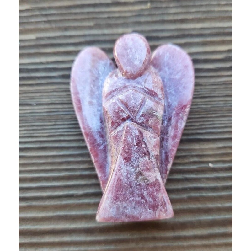 NATURAL 2" RHODONITE STONE HANDCARVED GEMSTONE ANGEL