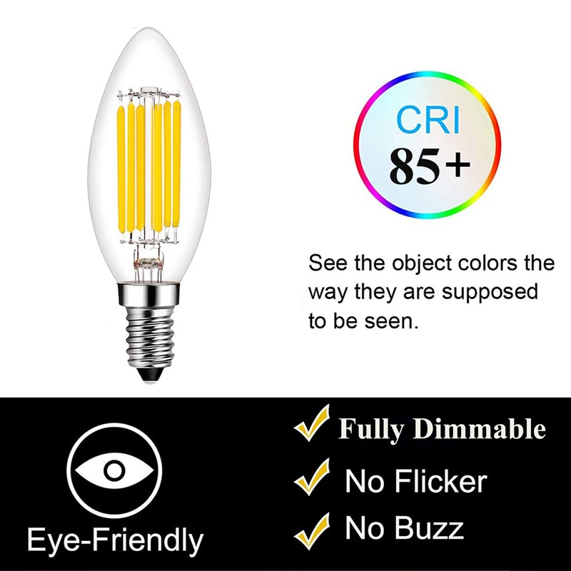 Beonllay E14 LED Bulb Dimmable 60W Equivalent 2700K Warm White,