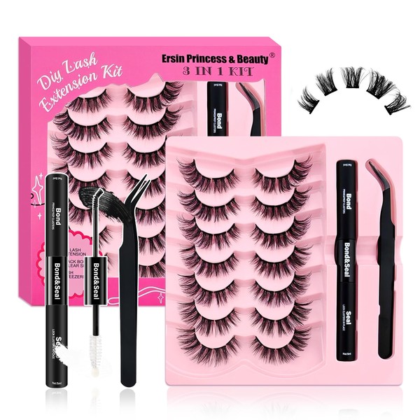 Wimpern Extensions Set 70Pcs Fluffy Künstliche Wimpern Cluster Lashes Extension