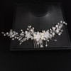Teyglen Silver Flower Wedding Hair Comb Headband Bridal Pearl Crystal