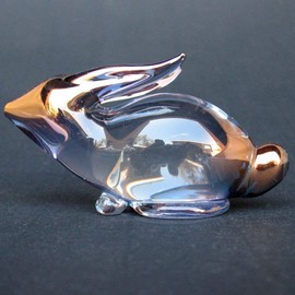 Bunny Rabbit Hare Figurine of Hand Blown Glass