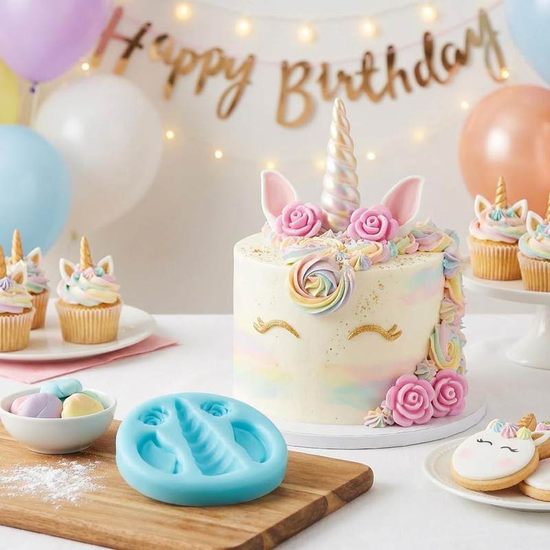Unicorns Fondant Mold Unicorns Horn Ears Silicone Molds