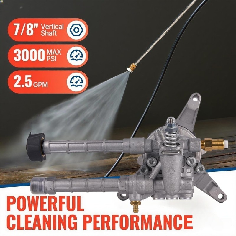 youjupazi 7/8" Shaft Vertical Pressure Washer Pump 2600-3000 PSI @2.5