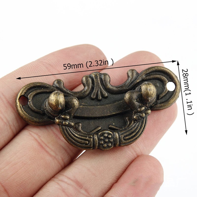 dophee 2-Pack Vintage Antique Bronze Pull Handle for Drawer Jewelry