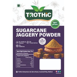 Trothic Spices Sugarcane Jaggery Powder | Natural Sweetener | Refined Sugar Alternative | Hand-Crushed Natural Jaggery Powder | Native Variety Sugarcane | 100g
