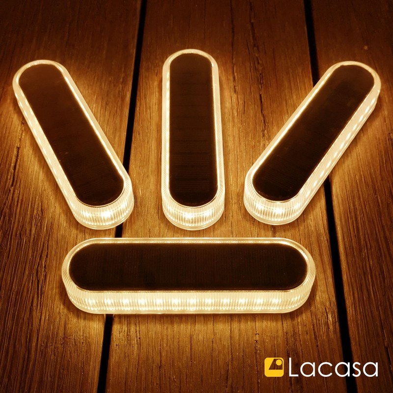 Lacasa Solar Deck Lights, 4 Pack 40LM Solar Powered Step