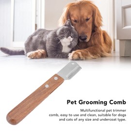 Dog Stripping Knife, Multifunctional Dog Grooming Stripping Knife Eliminate Knots Reduce Hair Loss Professional Dog Plucking Knife with Wooden Handle for Pets