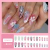 24Pcs Almond Press on Nails Medium Length Fake Nails with