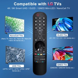 Universal Replacement Compatied for LG Remote Control Replacement for MR22/23GA 2021/2022 UHD OLED, QNED, NanoCell, 4K, and 8K Smart TVs (No Pointer and Voice)