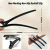 Hair Clips 10Pcs Black Non-Slip Creaseless Duckbill Alligator Clips, Professional