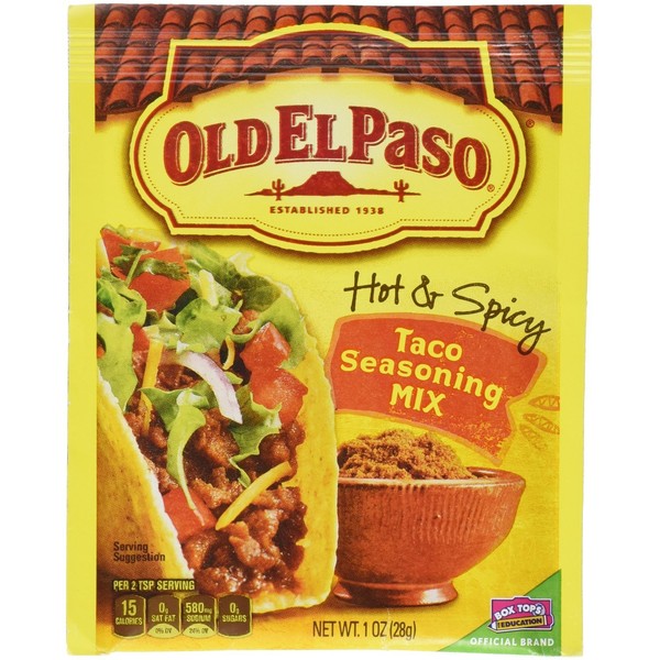 Old El Paso Hot & Spicy Taco Seasoning Mix, 1-Ounce Packages (Pack of 6)