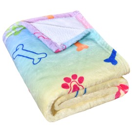 Dog Blankets for Dogs, Large Blanket Medium Blanket Dog Cat Soft Fuzzy Blankets Washable,Fuzzy Soft Blankets for Dogs,Pet Blanket,Reversible Cow Print,41 x 31 inch，Colorful