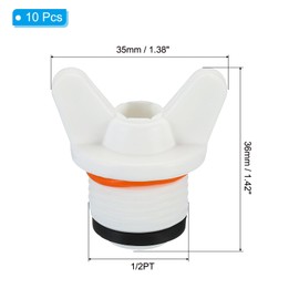 PATIKIL 1/2PT PPR Pipe Fitting End Cap, 5 Pack Butterfly Male Threaded Water Tubing Stopper PPR Pipe Connector Plug for Water/Oil/Gas Water Line Ends, White