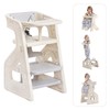 Welnow Toddler Kitchen Step Stool Helper, 3-in-1 Adjustable Kids Learning